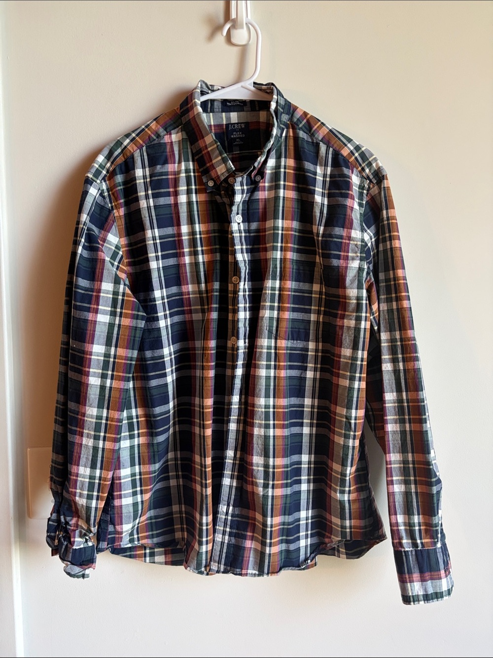 J. Crew Navy Multi Plaid Button-Down Shirt